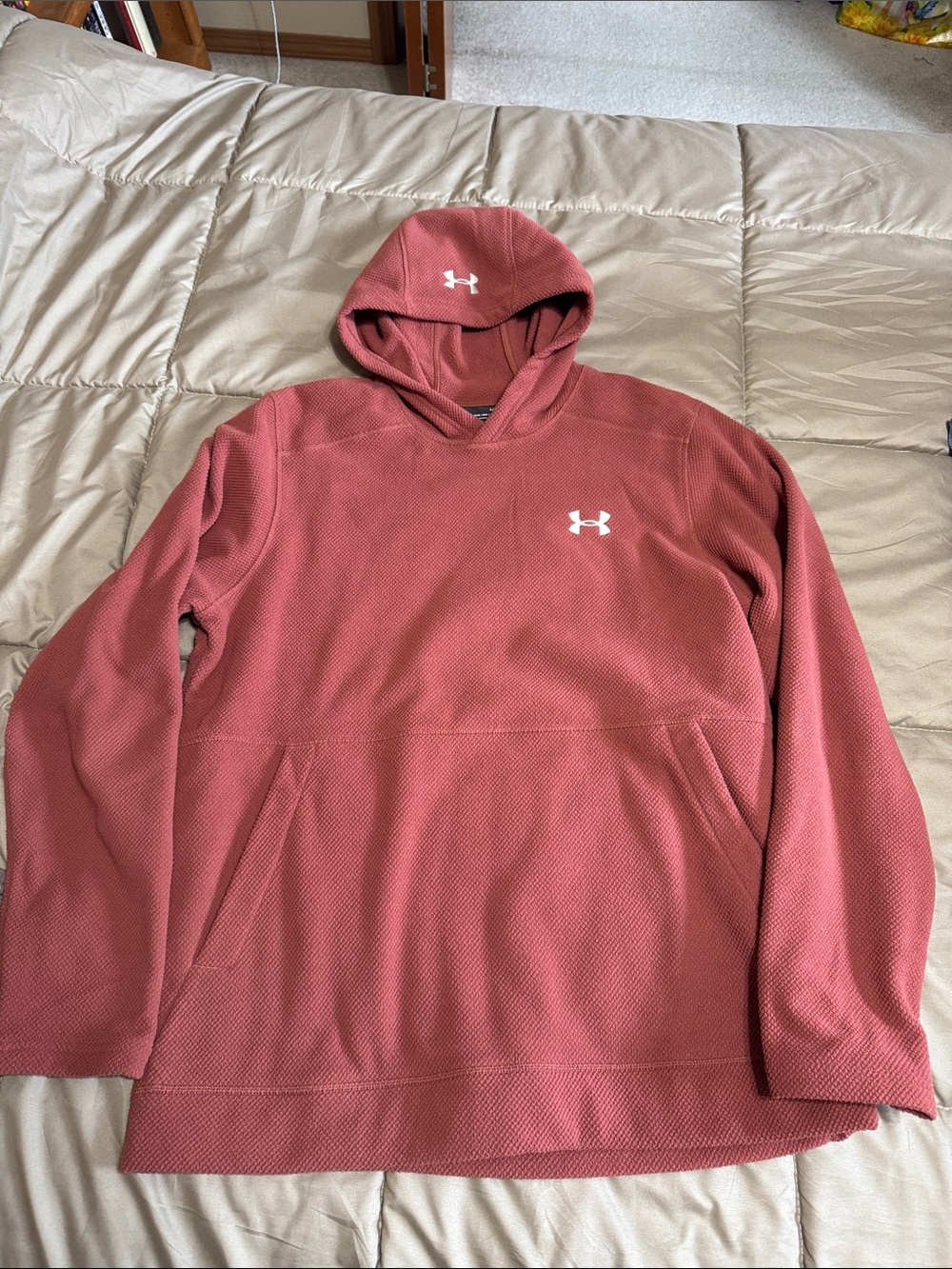 Under Armour women’s  Hooded Pullover - Brick Red with White Logo